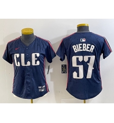 Women Cleveland Guardians 57 Shane Bieber Navy 2024 City Connect Limited Stitched Baseball Jersey 5 Women Cleveland Guardians 57 Shane Bieber Navy 2024 City Connect Limited Stitched Baseball Jersey 5