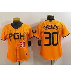 Women Pittsburgh Pirates 30 Paul Skenes Gold City Connect Stitched Jersey 1 Women Pittsburgh Pirates 30 Paul Skenes Gold City Connect Stitched Jersey 1