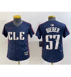 Youth Cleveland Guardians 57 Shane Bieber Navy 2024 City Connect Limited Stitched Baseball Jersey 4 Youth Cleveland Guardians 57 Shane Bieber Navy 2024 City Connect Limited Stitched Baseball Jersey 4