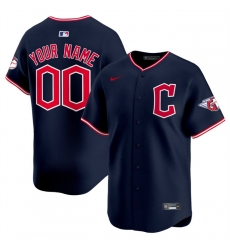 Men Cleveland Guardians Active Player Custom Navy 2025 Alternate Limited Stitched Baseball Jersey