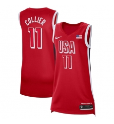 Women USA Basketball 11 Napheesa Collier Red 2024 Swingman Stitched Jersey Women USA Basketball 11 Napheesa Collier Red 2024 Swingman Stitched Jersey