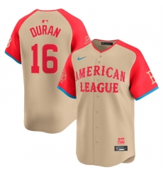 Men American League 16 Jarren Duran Cream 2024 All Star Limited Stitched Baseball Jersey Men American League 16 Jarren Duran Cream 2024 All Star Limited Stitched Baseball Jersey