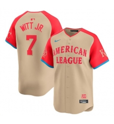 Men American League 7 Bobby Witt Jr Cream 2024 All Star Limited Stitched Jersey Men American League 7 Bobby Witt Jr Cream 2024 All Star Limited Stitched Jersey
