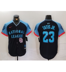 Men National League 23 Fernando Tatis Jr  Navy 2024 All Star Limited Stitched Baseball 1