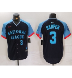 Men National League 3 Bryce Harper Navy 2024 All Star Limited Stitched Baseball Jersey 1 Men National League 3 Bryce Harper Navy 2024 All Star Limited Stitched Baseball Jersey 1