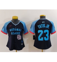Women National League 23 Fernando Tatis Jr Navy 2024 All Star Limited Stitched Baseball Jersey 5 Women National League 23 Fernando Tatis Jr Navy 2024 All Star Limited Stitched Baseball Jersey 5