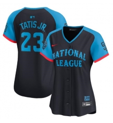 Women National League 23 Fernando Tatis Jr Navy 2024 All Star Limited Stitched Baseball Jersey Women National League 23 Fernando Tatis Jr Navy 2024 All Star Limited Stitched Baseball Jersey