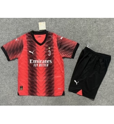 Youth Soccer Jersey AC Millan Red Home Youth Soccer Jersey AC Millan Red Home
