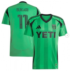 Mens Austin FC Osman Bukari adidas Green 2025 The Heartbeat Kit Replica Player Jersey