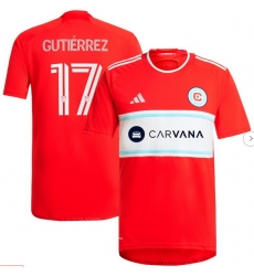 Men's Chicago Fire Brian Gutierrez adidas Red 2024 Return To Red Replica Player Jersey