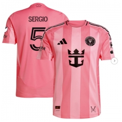 Men's Inter Miami CF Sergio Busquets adidas Light Pink 2025 Euforia Authentic Player Jersey