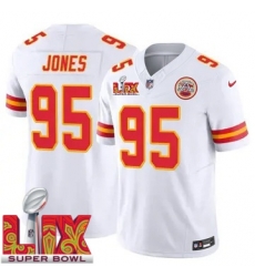 Men Kansas City Chiefs Chris Jones #95 White 2024 2025 Super Bowl LIX F U S E Stitched Jersey Men Kansas City Chiefs Chris Jones #95 White 2024 2025 Super Bowl LIX F U S E Stitched Jersey