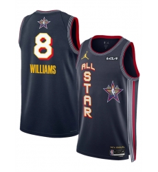Men 2025 All Star 8 Jalen Williams Navy Stitched Basketball Jersey Men 2025 All Star 8 Jalen Williams Navy Stitched Basketball Jersey