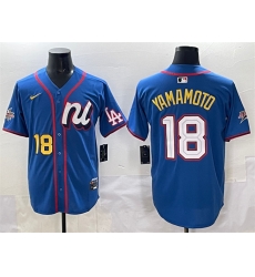Men National League 18 Yoshinobu Yamamoto Blue 2025 All Star Edition Limited Stitched Baseball Jersey Men National League 18 Yoshinobu Yamamoto Blue 2025 All Star Edition Limited Stitched Baseball Jersey