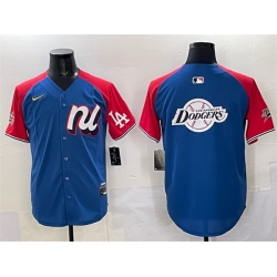 Men National League Los Angeles Dodgers Team Big Logo Blue Red Alternate 2025 All Star Edition Limited Stitched Baseball Jersey