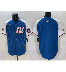Men National League Milwaukee Brewers Blank Blue Alternate 2025 All Star Edition Limited Stitched Baseball Jersey