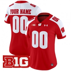 Men Women Youth Wisconsin Badgers 2024 Vapor Limited Custom Jersey All Stitched Red Alternate 010