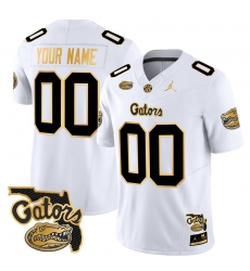 Men Women Youth Florida Gators 2024 Florida Patch Gold Vapor Limited Custom Jersey All stitched White Gold