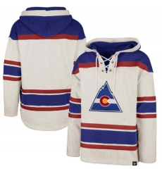 Men Colorado Avalanche Blank Hoodie 47 Lacer Hood White Blue Men Colorado Avalanche Blank Hoodie 47 Lacer Hood White Blue