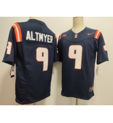 Men Illinois Fighting Nike Luke Altmyer #9 Navy Illini Football Game Jersey