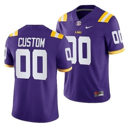 LSU Tigers Custom Purple College Football Men Jersey