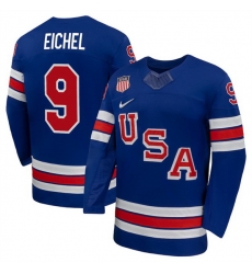 Men USA 9 Jack Eichel Royal 2026 Stitched Jersey Men USA 9 Jack Eichel Royal 2026 Stitched Jersey