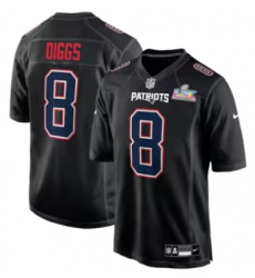 Stefon Diggs New England Patriots Nike Super Bowl LX Patch Carbon Fashion Game Jersey Black Stefon Diggs New England Patriots Nike Super Bowl LX Patch Carbon Fashion Game Jersey Black