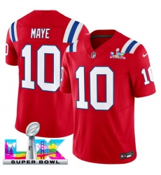 Youth New England Patriots 10 Drake Maye Red 2025 F U S E Super Bowl LX Patch Vapor Limited Stitched Football Jersey Youth New England Patriots 10 Drake Maye Red 2025 F U S E Super Bowl LX Patch Vapor Limited Stitched Football Jersey