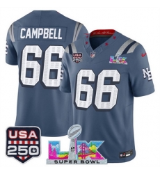 Youth New England Patriots 66 Will Campbell Storm Blue 2025 F U S E Super Bowl LX USA 250 Patch Rivalries Vapor Limited Stitched Football Jersey Youth New England Patriots 66 Will Campbell Storm Blue 2025 F U S E Super Bowl LX USA 250 Patch Rivalries Vapor Limited Stitched Football Jersey
