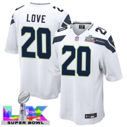 Men Women Youth Seattle Seahawks #20 Julian Love 2025 2026 Super Bowl LX F U S E Stitched NFL Jersey White