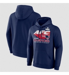 Men New England Patriots Navy 2025 AFC Champions Quick Pass Hoodie Men New England Patriots Navy 2025 AFC Champions Quick Pass Hoodie