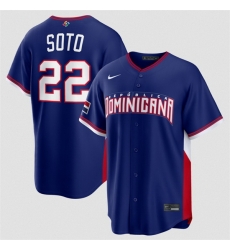 Men Dominican Republic Baseball 22 Juan Soto Navy 2026 World Baseball Classic Road Stadium Stitched Jersey Men Dominican Republic Baseball 22 Juan Soto Navy 2026 World Baseball Classic Road Stadium Stitched Jersey