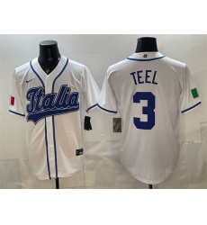 Men Italy Baseball 3 Kyle Teel White 2026 World Baseball Classic Home Stadium Stitched Jersey Men Italy Baseball 3 Kyle Teel White 2026 World Baseball Classic Home Stadium Stitched Jersey