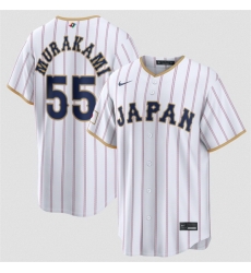 Men Japan Baseball  55 Munetaka Murakami White 2026 World Baseball Classic Home Stadium Stitched Jersey