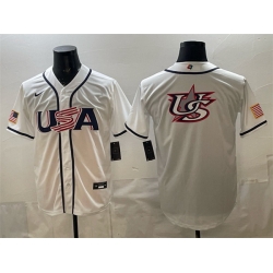 Men USA Baseball White 2026 World Baseball Classic Big Logo Home Stadium Stitched Jersey