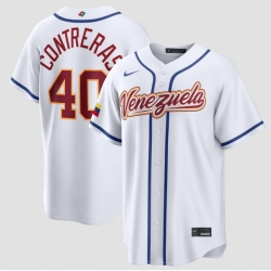 Men Venezuela Baseball  40 Willson Contreras White 2026 World Baseball Classic Home Stadium Stitched Jersey
