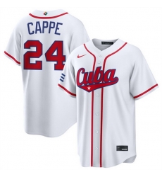 Men Cuba Baseball  24 Yiddi Cappe White 2026 World Baseball Classic Home Stadium Stitched Jersey