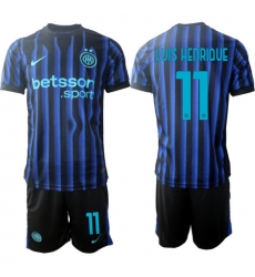 Men Internazionale 2026 Soccer Jerseys BlueBlack #11 LUIS HENRIQUE Men Internazionale 2026 Soccer Jerseys BlueBlack #11 LUIS HENRIQUE