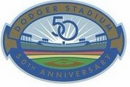 Los Angeles Dodgers Dodger Stadium 50th Anniversary Patch Biaog
