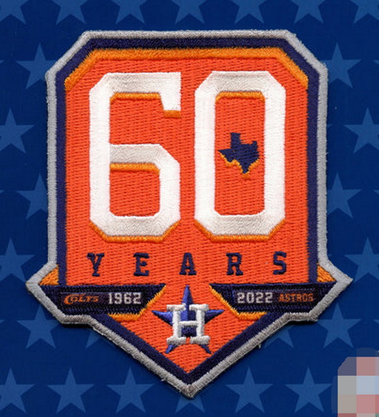 2022 Houston Astros 60th Anniversary Jersey Sleeve Patch Biaog